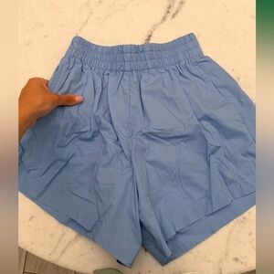 Abercrombie & Fitch Sky Blue High-Waist Elastic Shorts
